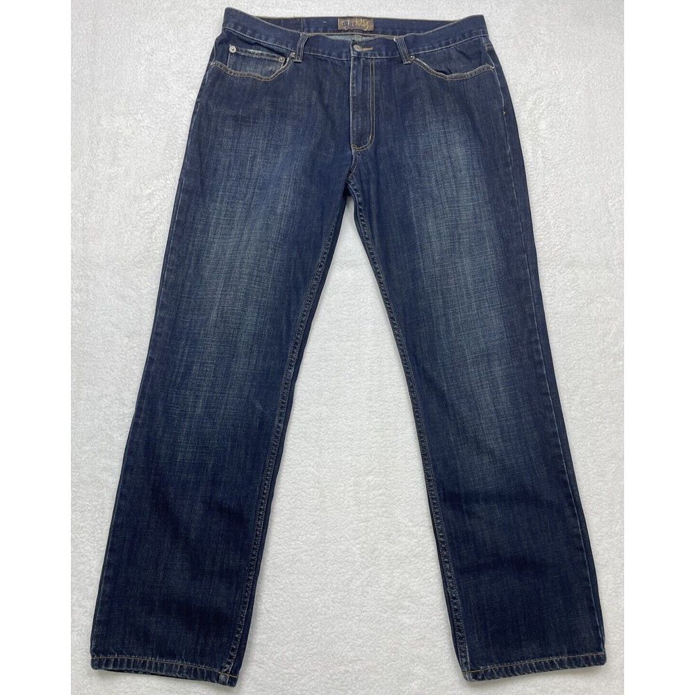Blue Pronto Uomo 5-Pocket Straight Leg Denim Blue‎ Jeans Men's Sz 36x32.